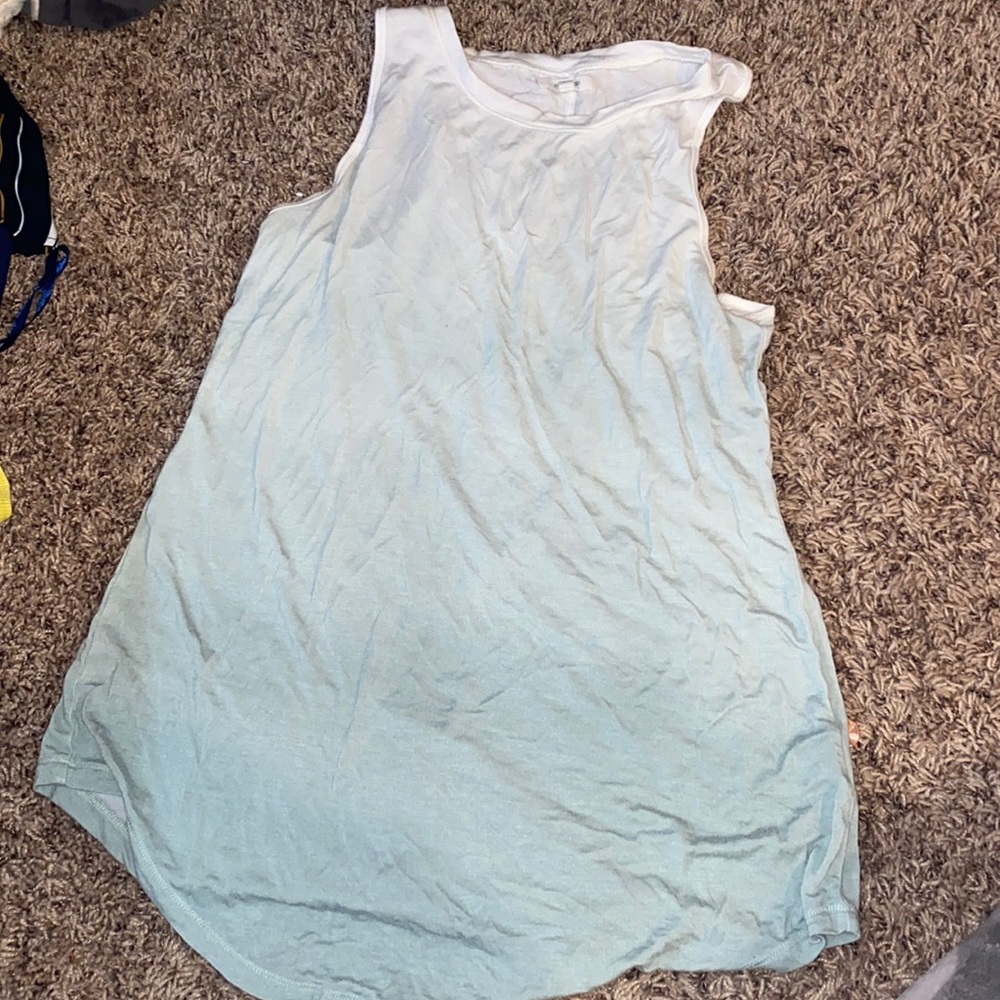 Maurices Mint Green White Ombré Tank Top